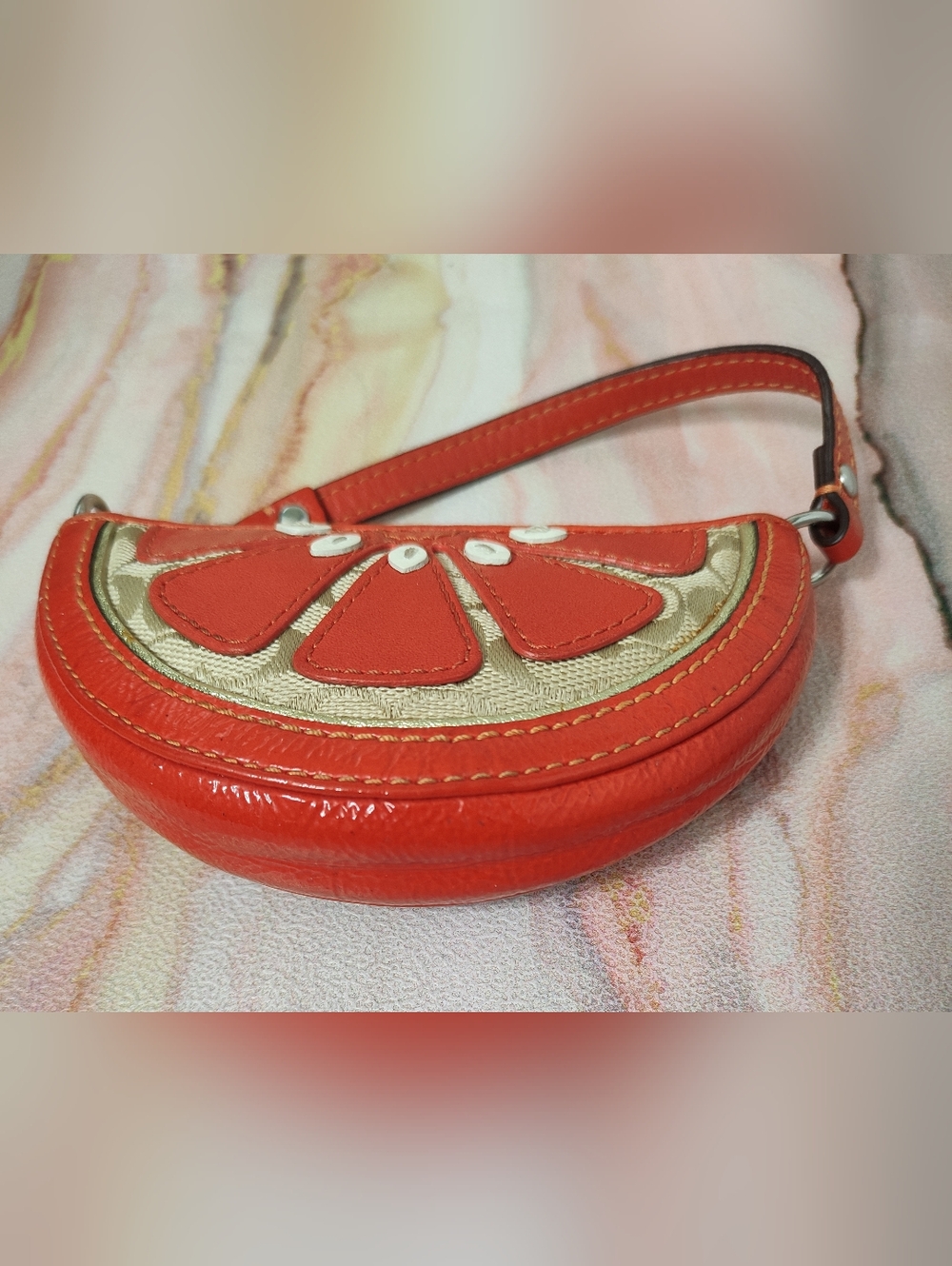 Vintage Y2K Coach F60659 Orange Coin Purse - Picture 6 of 14